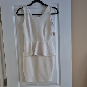 Elegant Cream Peplum Dress